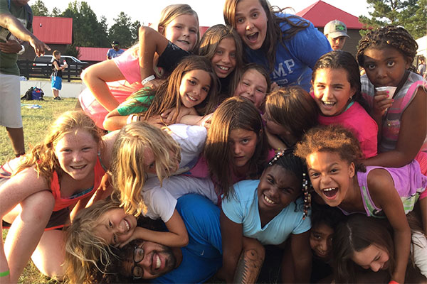 Camp Grace girls laughing together