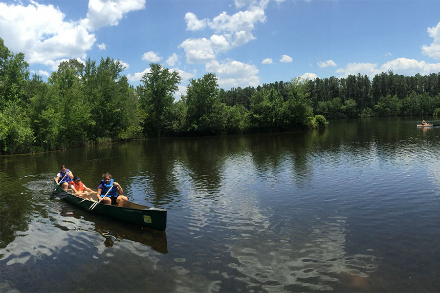 Canoeing on the lake