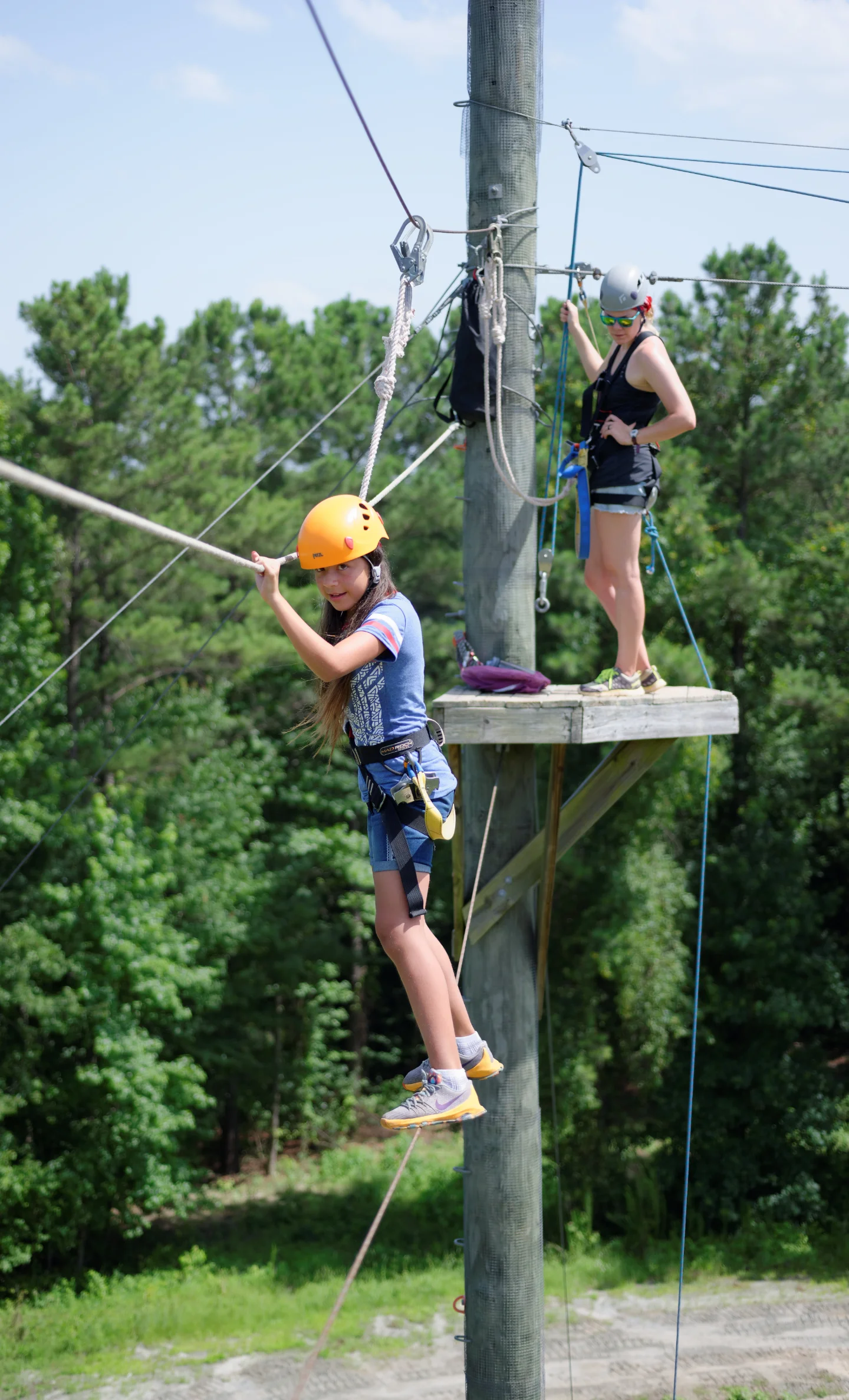 Zipline and ropes course at Camp Grace